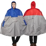 Poncho vélo rouge bleu