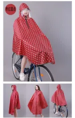 poncho imperméable rouge à pois