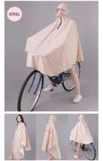 poncho imperméable vélo orange pâle tacheté