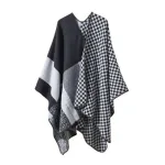 poncho en cachemire doux à motifs