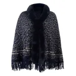poncho léopard en cachemire pour femme