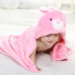 cape de bain bébé en forme de lapin