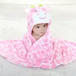 cape de bain vache rose pour bébé