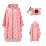 poncho imperméable à pois rose
