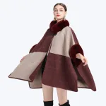 réversible cape fausse fourrure femmes