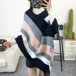 cape poncho longue femme laine