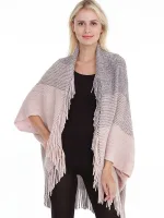poncho d'hiver en tricot