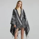 poncho femme style casual à franges