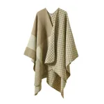 poncho à carreaux en cachemire