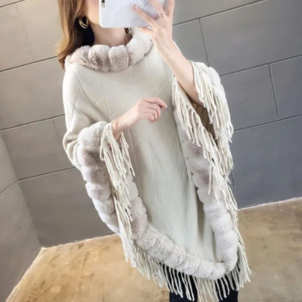 manteau poncho femme polaire