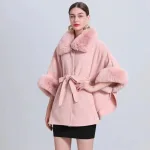 poncho fourrure imitation pour femme