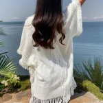 poncho femme en tissu plaid