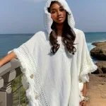 plaid poncho femme