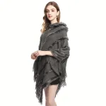 poncho à capuche