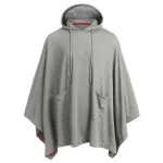 poncho en polyester à capuche