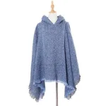 poncho en tissu chiné