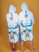 poncho en fibres naturelles surfeur