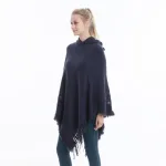 poncho style décontracté avec capuche