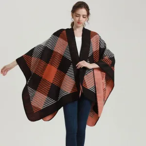 poncho à carreaux