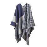 écharpe poncho cachemire à carreaux