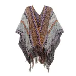 poncho femme en laine ethnique