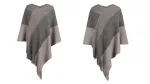 poncho à franges en tricot