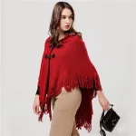 poncho femme avec franges