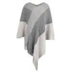 poncho à franges coloré