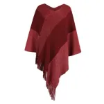 poncho à franges pour l'hiver