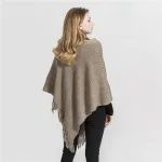 poncho à franges pour femme