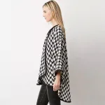 poncho mode femme noir et blanc