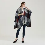 poncho femme style écossais