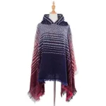 poncho stylé à rayures