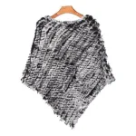 poncho à rayures pour femme