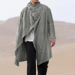 poncho tendance homme à rayures