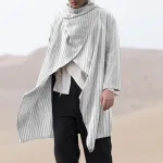 poncho stylé pour homme à rayures