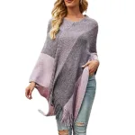 poncho frangé femme