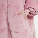 poncho chaud pour femme avec fermeture éclair