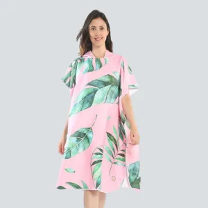 poncho bain feuille