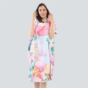 poncho bain fleur