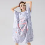 poncho bain gris