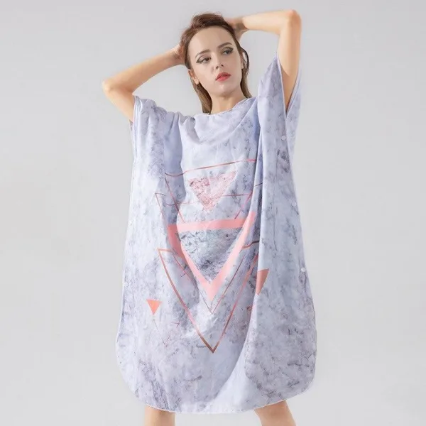 poncho bain gris