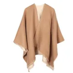 poncho bi-ton en cachemire pour femme