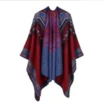 poncho boho imprimé