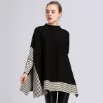 poncho femme luxe en cachemire à rayures