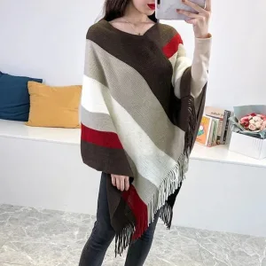 poncho cap laine femme