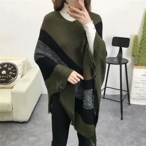 poncho cape femme en laine