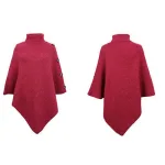 poncho casual col roulé