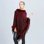 poncho hiver avec fourrure