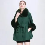 poncho femme élégant en fourrure